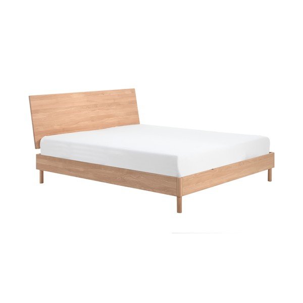 Dvoulůžková postel z dubového dřeva bez roštu 180x200 cm v přírodní barvě Forrest – Vipack