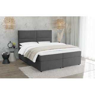 Tmavě šedá boxspring postel s úložným prostorem 140x200 cm Rico – Ropez