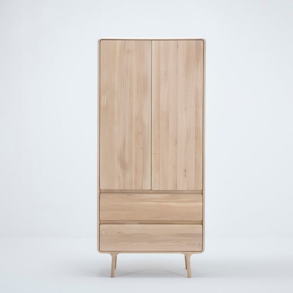 Šatní skříň z dubového dřeva 90x200 cm Fawn - Gazzda-image-3