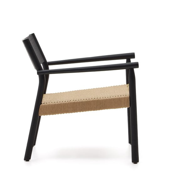 Černé křeslo s výpletem Yalia – Kave Home-image-3