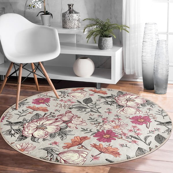 Pratelný kulatý koberec vhodný pro robotické vysavače ø 120 cm Comfort – Mila Home-image-4