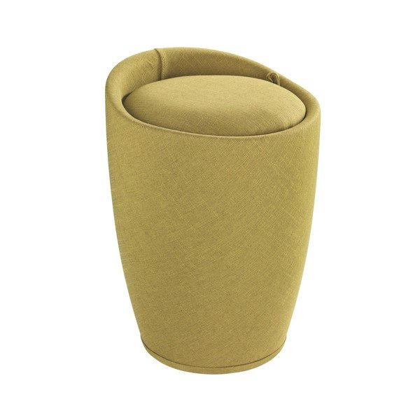 Zelený koš na prádlo a taburetka v jednom Wenko Linen Look, 20 l