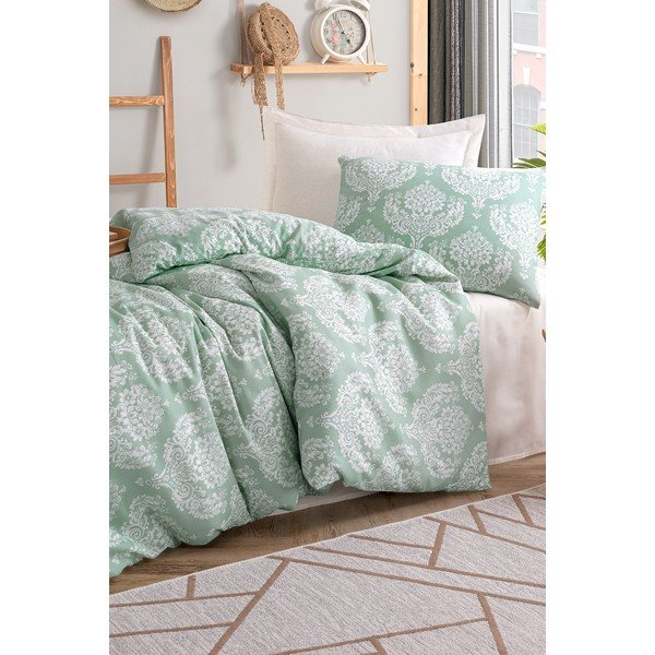 Zelené povlečení na jednolůžko 140x200 cm Post – Mijolnir-image-1