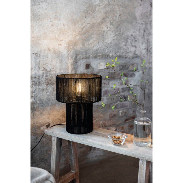 Černá stolní lampa se stínidlem z juty (výška 38 cm) Soga – Markslöjd-image-1