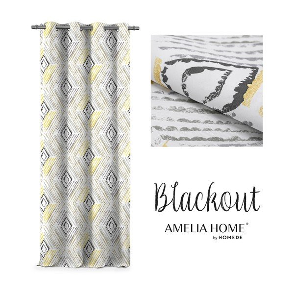 Závěs AmeliaHome Geometric Grey, 140 x 245 cm-image-2