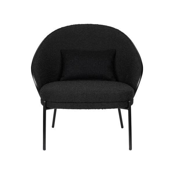 Černé křeslo z textilie bouclé Rodin – Dutchbone-image-2