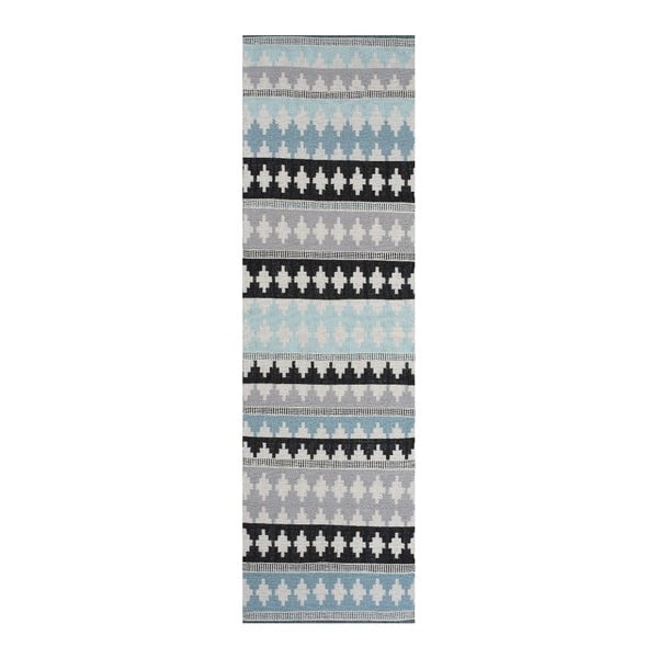 Modrý bavlněný koberec  Linie Design Nantes, 80 x 250 cm