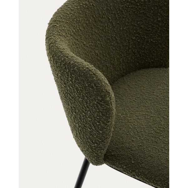 Zelené čalouněné jídelní křeslo Ciselia – Kave Home-image-4