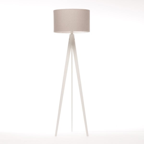 Krémová stojací lampa 4room Artist, bílá lakovaná bříza, 150 cm