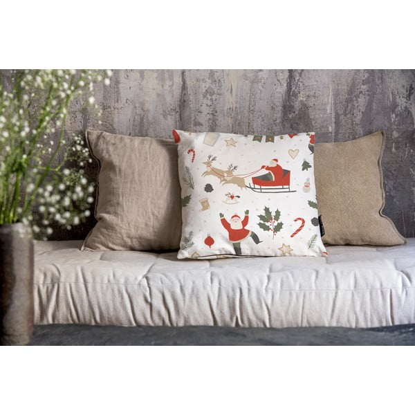 Povlak na polštář s vánočním motivem 45x45 cm Happy Santa – Butter Kings-image-1
