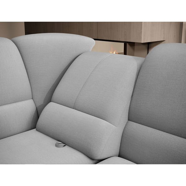 Šedá sametová rozkládací/s úložným prostorem rohová pohovka (levý roh/do L) Siber – ELTAP-image-1