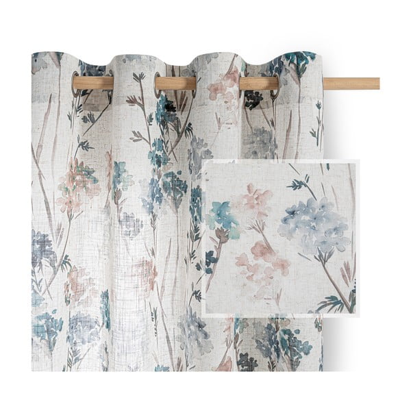 Světle modrý/krémový závěs 135x250 cm Flosi – Restilo