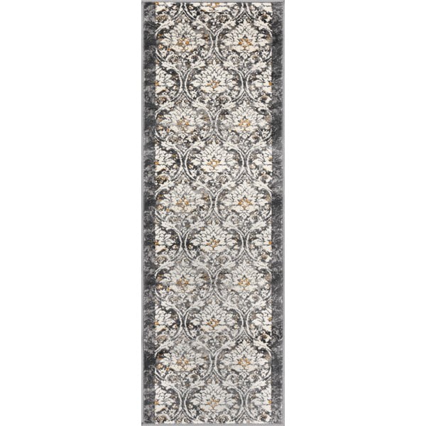 Tmavě šedý/slonovinový běhoun 67x200 cm Soft Viskan – FD