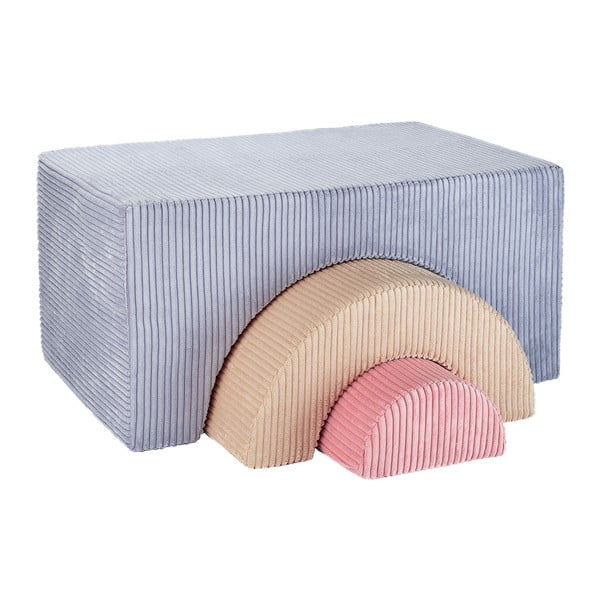 Modré manšestrové pěnové hřiště 75x49x37 cm Rainbow Montessori – Wigiwama