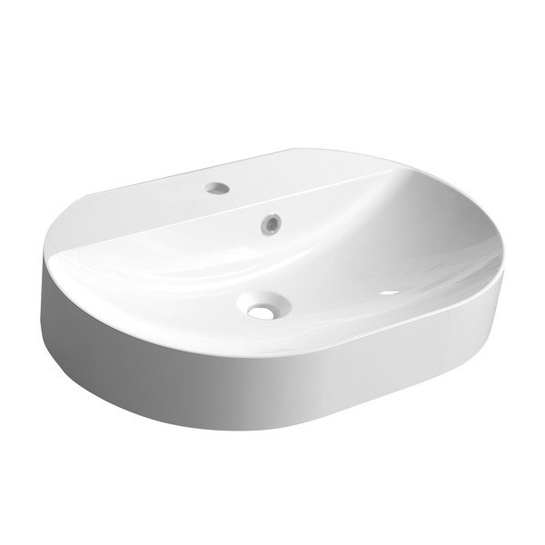 Bílé umyvadlo z litého mramoru 63x43 cm Helen – Sapho