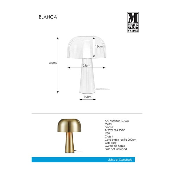 Stolní lampa v měděné barvě Markslöjd Blanca-image-2