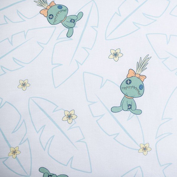Světle modré bavlněné dětské povlečení do postýlky 100x135 cm Lilo & Stitch "Tropical Hugs" – Jerry Fabrics-image-4
