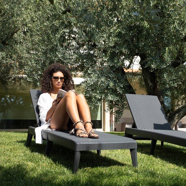 Černé zahradní lehátko z umělého ratanu Numana – Toomax-image-1