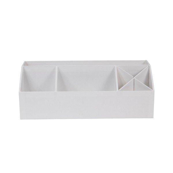 Bílý stolní organizér na psací pomůcky Bigso, 33,5 x 12,5 cm