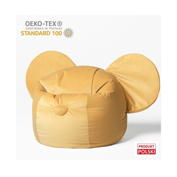 Žlutý dětský sedací vak Ears – The Brooklyn Kids-image-2