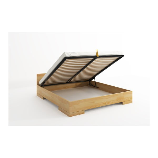 Dvoulůžková postel z borovicového dřeva s úložným prostorem SKANDICA Spectrum, 140 x 200 cm-image-4