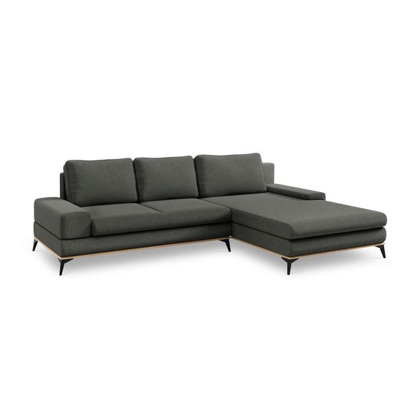 Tmavě šedá rozkládací rohová pohovka Windsor & Co Sofas Planet, pravý roh-image-2