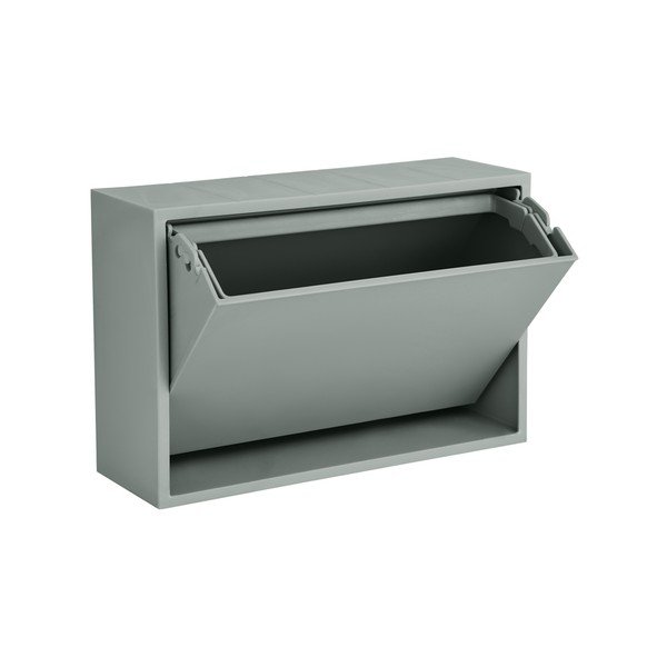 Šedomodrý nástěnný odpadkový koš z recyklovaného plastu Mini Box – ReCollector