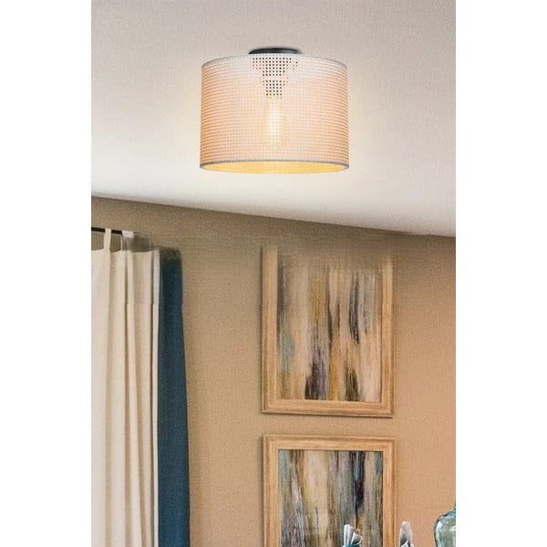 Krémové stropní svítidlo s textilním stínidlem ø 30 cm Goza – Squid Lighting-image-1