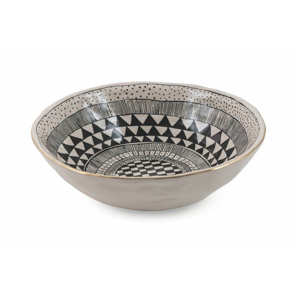 Černá mísa na salát z kameniny Villa d'Este Masai, průměr 23 cm-image-1