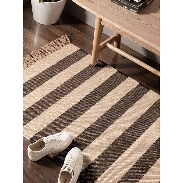 Černý/krémový oboustranný/ručně tkaný jutový běhoun 80x200 cm Playa – Hanse Home-image-2