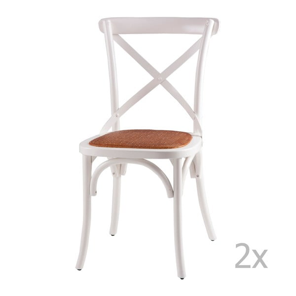 Sada 2 bílých dřevěných jídelních židlí sømcasa Ariana