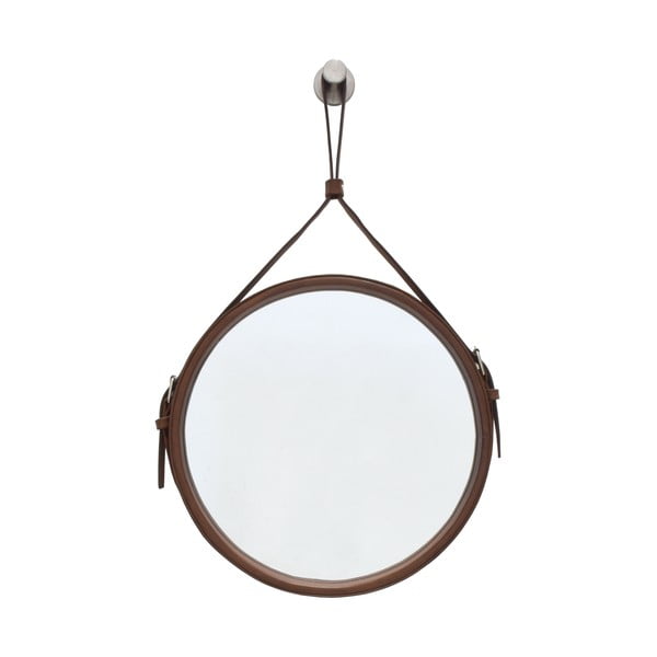 Závěsné zrcadlo v hnědém rámu RGE Elvis, ø 50 cm