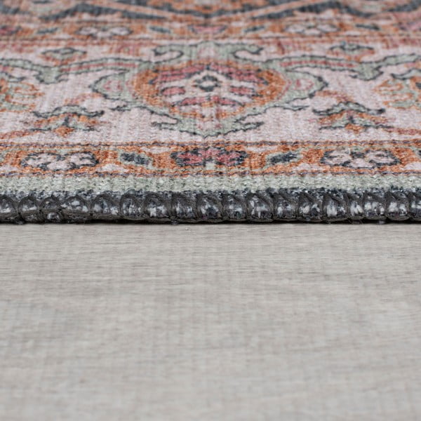 Růžový pratelný běhoun 60x230 cm Briony Traditional – Flair Rugs-image-4