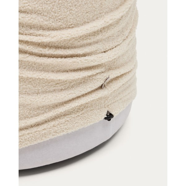 Krémový taburet z textilie bouclé Kaeli – Kave Home-image-4