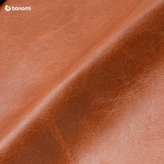 Koňakově hnědá kožená podnožka MESONICA Musso Tufted