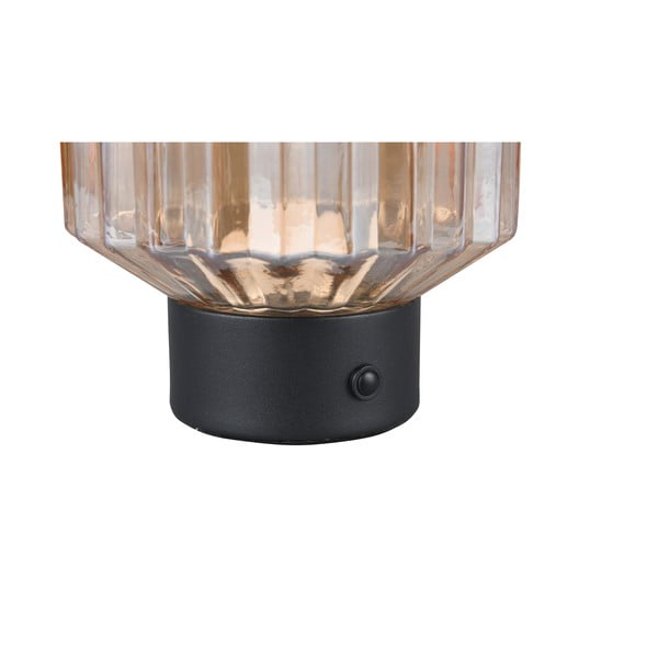 Černo-béžová stmívatelná LED stolní lampa se skleněným stínidlem (výška 19,5 cm) Lord – Trio-image-3