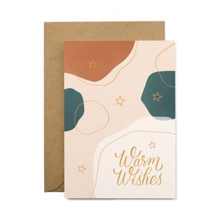 Vánoční přáníčko z recyklovaného papíru s obálkou Printintin Warm Wishes, formát A6