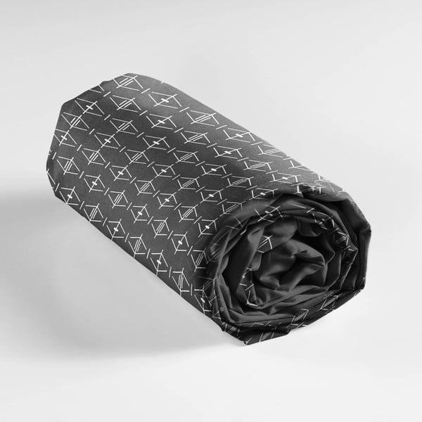 Tmavě šedé napínací bavlněné prostěradlo 140x190 cm Aristide – douceur d'intérieur-image-3