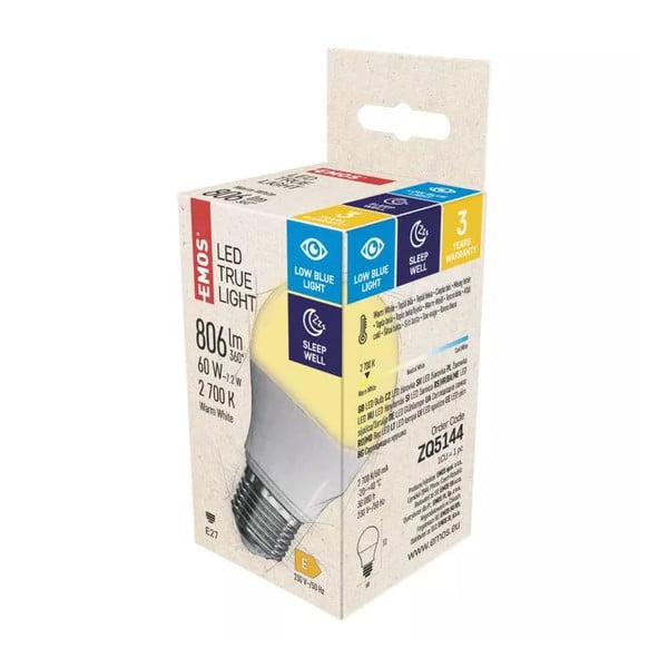 Teplá LED žárovka E27, 7 W – EMOS-image-1
