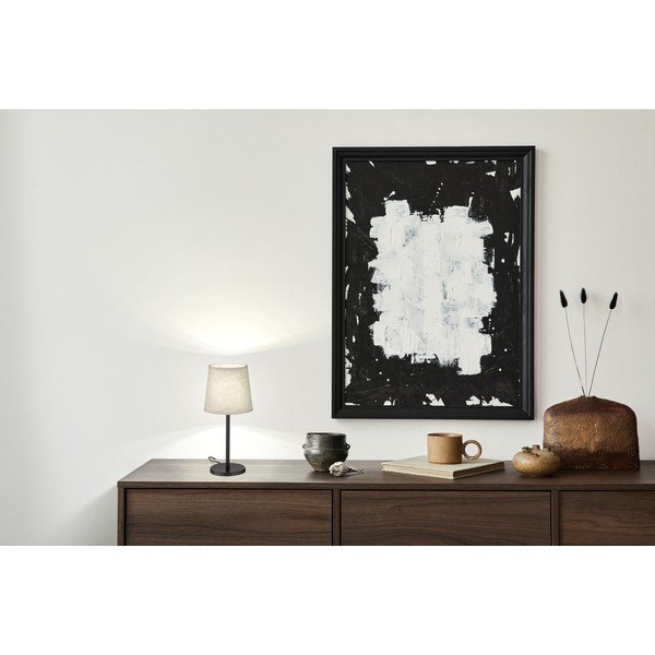 Černo-béžová stolní lampa s textilním stínidlem (výška 30 cm) Eve – Fischer & Honsel-image-1