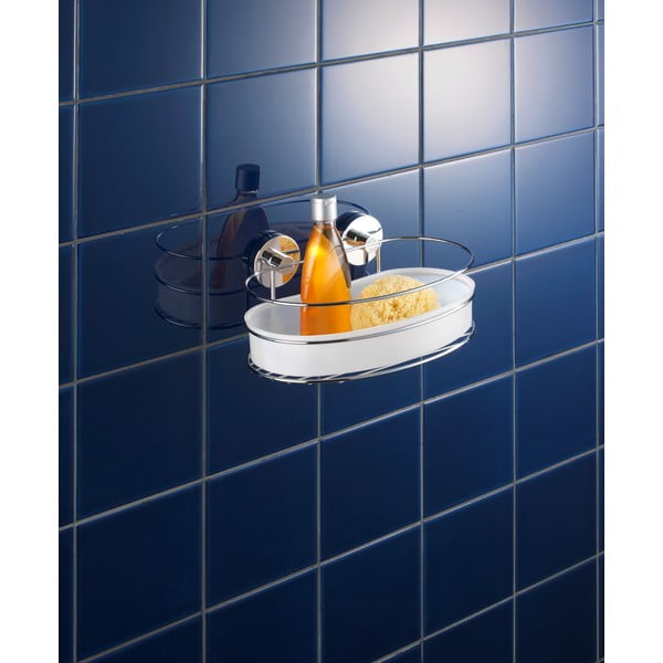 Bílá samodržící koupelnová polička Milazzo – Wenko-image-1