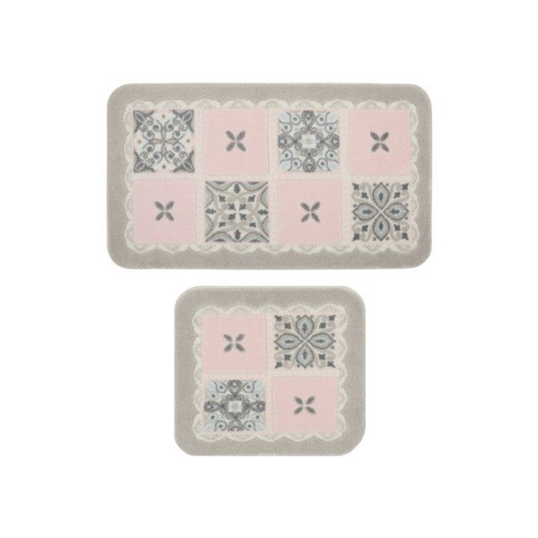 Sada 2 koupelnových předložek Confetti Bathmats Ceramic Pink