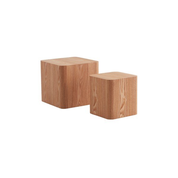 Odkládací stolky v sadě 2 ks v dekoru jasanu 40x40 cm Cubo – Jotex