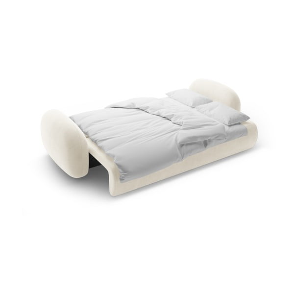 Krémová sametová rozkládací/s úložným prostorem pohovka 262 cm Tonale – Cosmopolitan Design-image-4