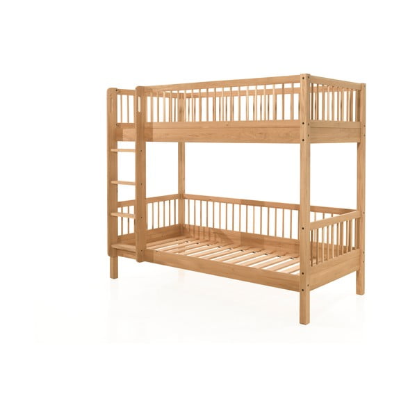 Patrová dětská postel z dubového dřeva v přírodní barvě 90x200 cm Forrest – Vipack