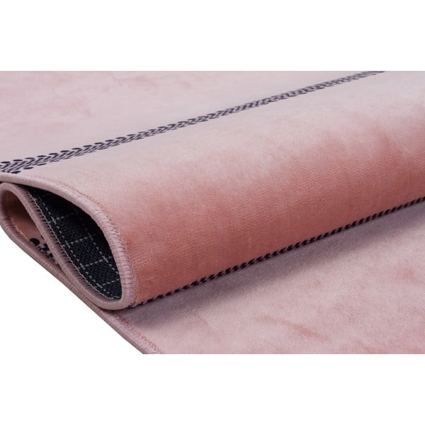 Růžový pratelný koberec běhoun 200x80 cm - Vitaus-image-3