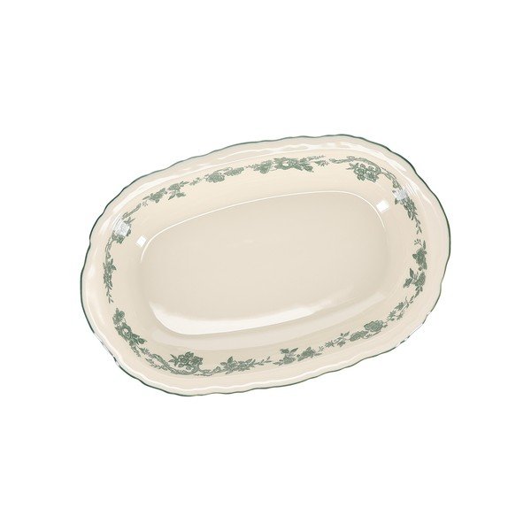Zelený/slonovinový servírovací porcelánový talíř Cyril – S|P Collection-image-3