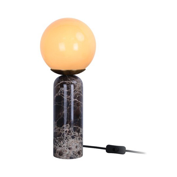 Tmavě hnědá mramorová stolní lampa (výška 38 cm) Lazio Sphere – Leitmotiv-image-3
