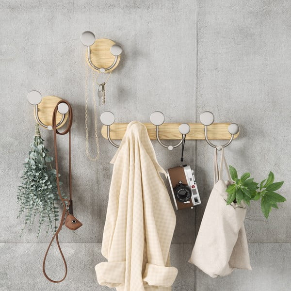Bílý přírodní hliníkový nástěnný věšák Melody – Umbra-image-4