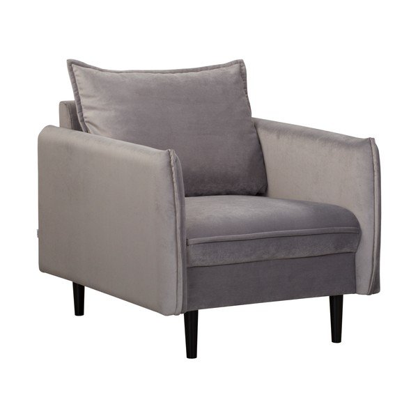 Šedé sametové křeslo Juli – Ropez